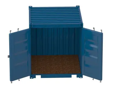 8ft Shipping Container Gray 3D model