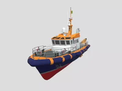 Rescue Patrol Boat Modern Marine Vessel Low-poly 3D model
