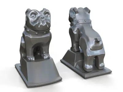 Hood vintage ornament dog 3D print model