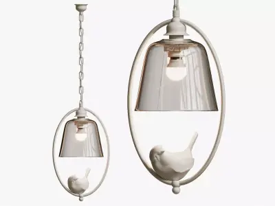 SUSPENDED LIGHT PROVENCE BIRD OVAL PENDANT 3D model