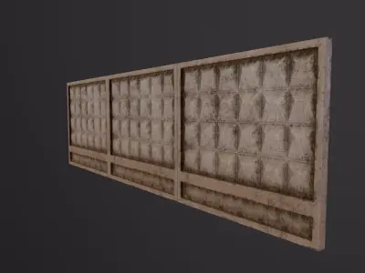 concrete fence wall 3D Model Low-poly 3D model