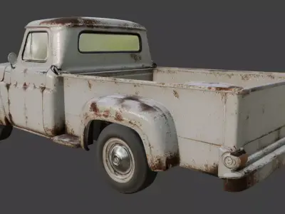 Vintage Rusty Pickup Truck 3D Model 3D model 5