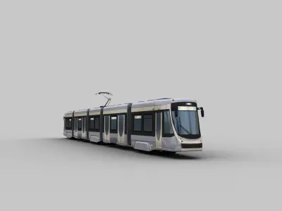 Low Poly Tram 18 Low-poly 3D model