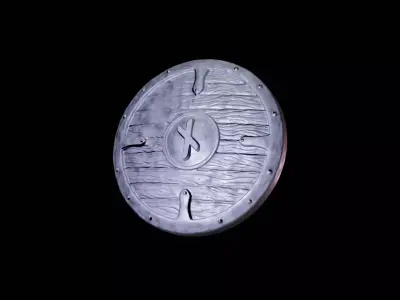 Scandinavian shield with rune Naudiz 3D print model