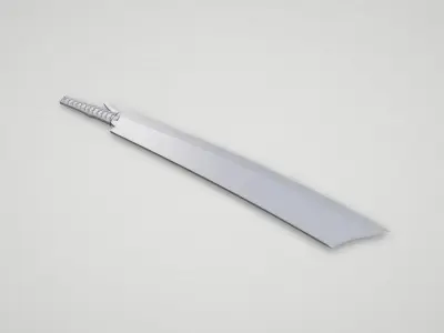 Game asset Unique Battle Blade with Leather Grip 3D model