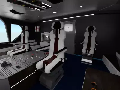 Airplane Airbus Cockpit Interior Low-poly 3D model