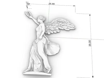 Winged Victory of Samothrace nike reconstruction CNC relief  3D print model