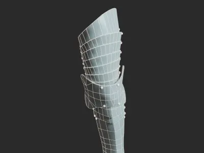 Medieval armor part 001 - leg Low-poly 3D model