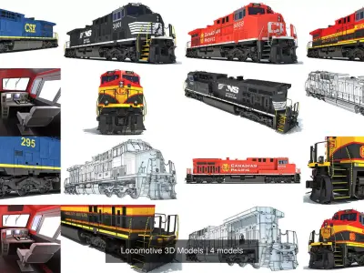 Locomotive 3D Models 3D Model Pack