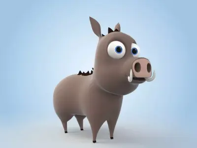 Cartoon Boar 3D model