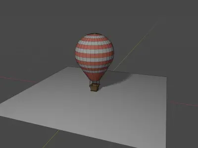 Hot Air Baloon Free low-poly 3D model