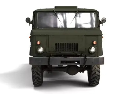 1966 Gaz 66A 3 Rigged Soviet Military Truck 3D Model  3D model