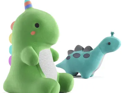 Ahlulu Cute Dinosaur Plush Toy 3D model