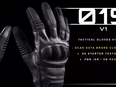Tactical Gloves 019 v1 Low-poly 3D model