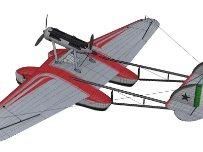 Savoia-Marchetti SM55 Low-poly 3D model
