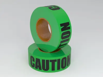 Caution Tape Green 3D model