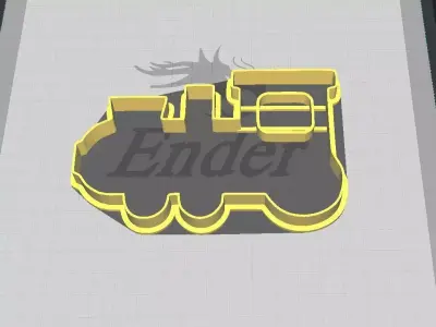 Christmas Train with Wagons Cookie-Fondant Cutter with Embosser 3D print model
