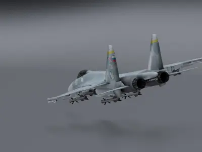 Su-33 Flanker-D Low-poly 3D model