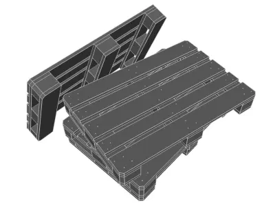 Wood Pallet EUR EPAL Low-poly 3D model