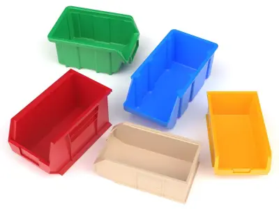 Plastic storage bin vol 01 3D model