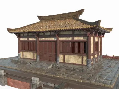 Asian ancient architecture small palace 3D model