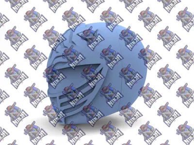 Power Rangers MMPR White and Gold helmet for 3d print 3D model