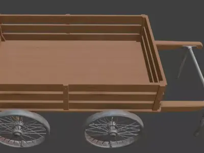 Wooden Cart 3D Model 3D model purchase