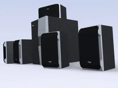 Ms industrial speaker system asset Free low-poly 3D model