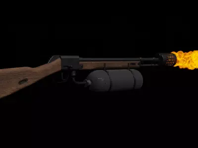  Flamethrower low-poly Low-poly 3D model