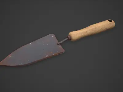 Old Vintage Garden Trowel Low-poly PBR Low-poly 3D model