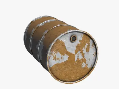 Rusty Three Colors Barrels 3D model
