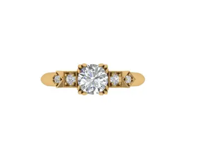 Solitaire Engagement Ring 3D print model 81