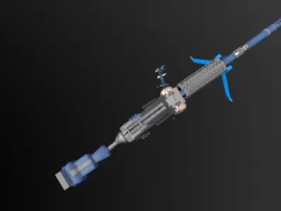 Machinegun machine gun Low-poly 3D model