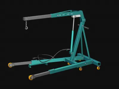 Hydraulic folding crane R2 3D model