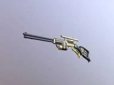 STEAMPUNK ICARUS SNIP RIFLE Low-poly 3D model