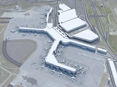 Nashville Airport 10km Low-poly 3D model