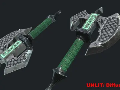 Fantasy Stylish- Axe of Freedom Low-poly 3D model
