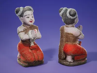 Female Statue Free low-poly 3D model