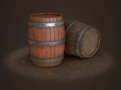 Old Barrel Free low-poly 3D model