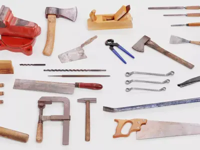-Used Tools- Low-poly 3D model