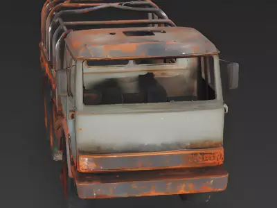 Scorched Military Transport 3D Model Low-poly 3D model