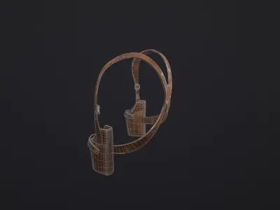 Leather Shoulder Holster PBR Free low-poly 3D model