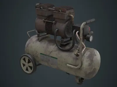 Air Compressor 2B Low-poly 3D model