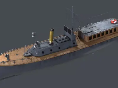 17m Motor Pinnace Game Ready Low-poly 3D model