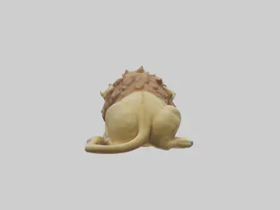 Sleeping Lion Model Low-poly 3D model