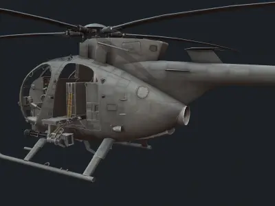 Helicopter AH-6 Low-poly 3D model