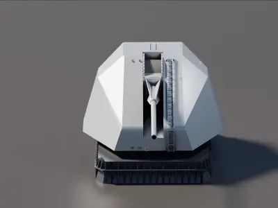DCN GIAT 100mm naval gun 3D model