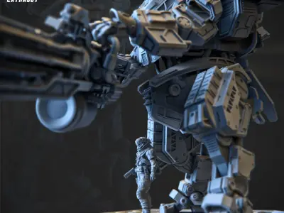 A Man and His Robot 75mm 3D Printable 3D print model