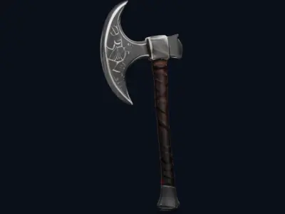 Viking Battle Axe Low-poly 3D model order