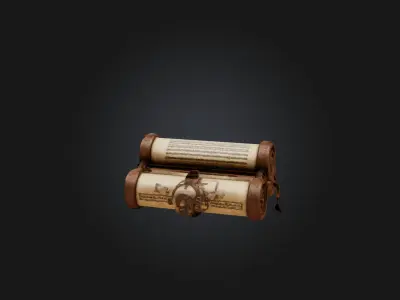 Ancient Scroll Case Model Low-poly 3D model